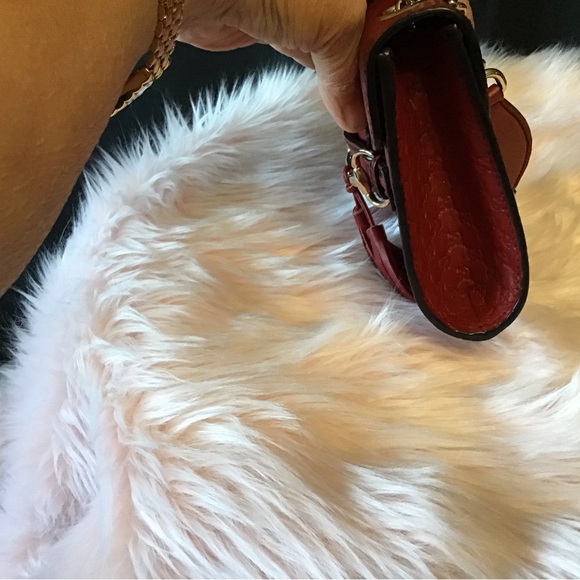 🔥🧡EUC GUCCI Horsebit Microguccissima Red Calfskin Crossbody Bag - Picture 10 of 11